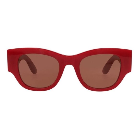 Alexander McQueen Womens Square/Rectangle Red Red Brown Fashion Designer Eyewear - Picture 1 of 4